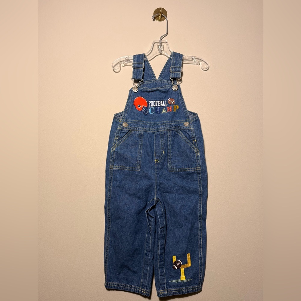 Kids Denim Overalls with Football Patch